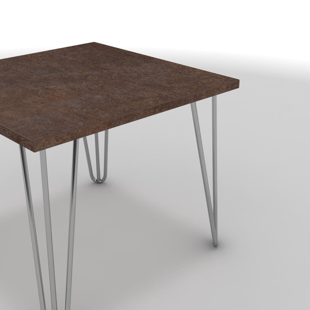 Dohányzóasztal - Linga króm lábbal - Ferro bronz, méret: 50x50