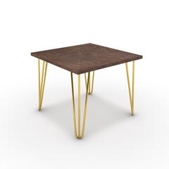 Dohányzóasztal - Linga arany lábbal - Ferro bronz, méret: 50x50