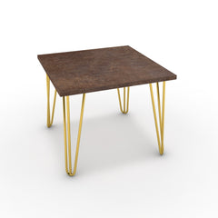 Dohányzóasztal - Linga arany lábbal - Ferro bronz, méret: 50x50
