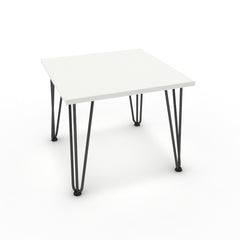 Dohányzóasztal - Linga fekete lábbal - Alpesi fehér, méret: 50x50