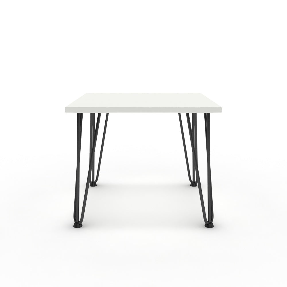 Dohányzóasztal - Linga fekete lábbal - Alpesi fehér, méret: 50x50