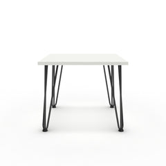 Dohányzóasztal - Linga fekete lábbal - Alpesi fehér, méret: 50x50