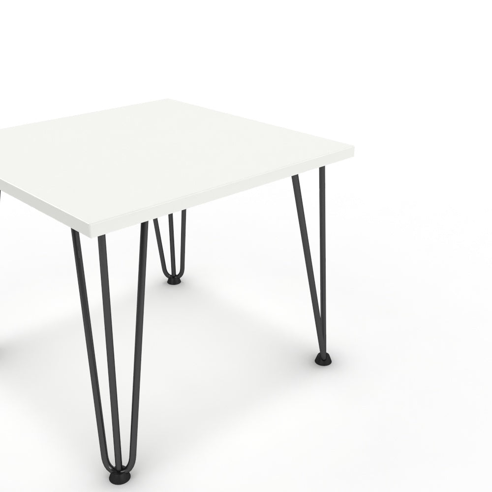 Dohányzóasztal - Linga fekete lábbal - Alpesi fehér, méret: 50x50