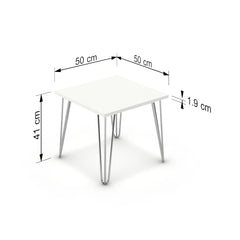 Dohányzóasztal - Linga króm lábbal - Alpesi fehér, méret: 50x50