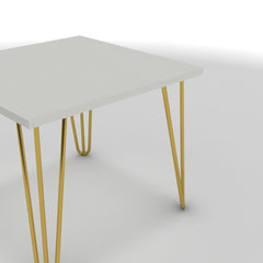 Dohányzóasztal - Linga arany lábbal - Alpesi fehér, méret: 50x50