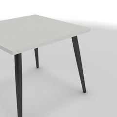 Dohányzóasztal - Manu fekete lábbal - Alpesi fehér, méret: 50x50