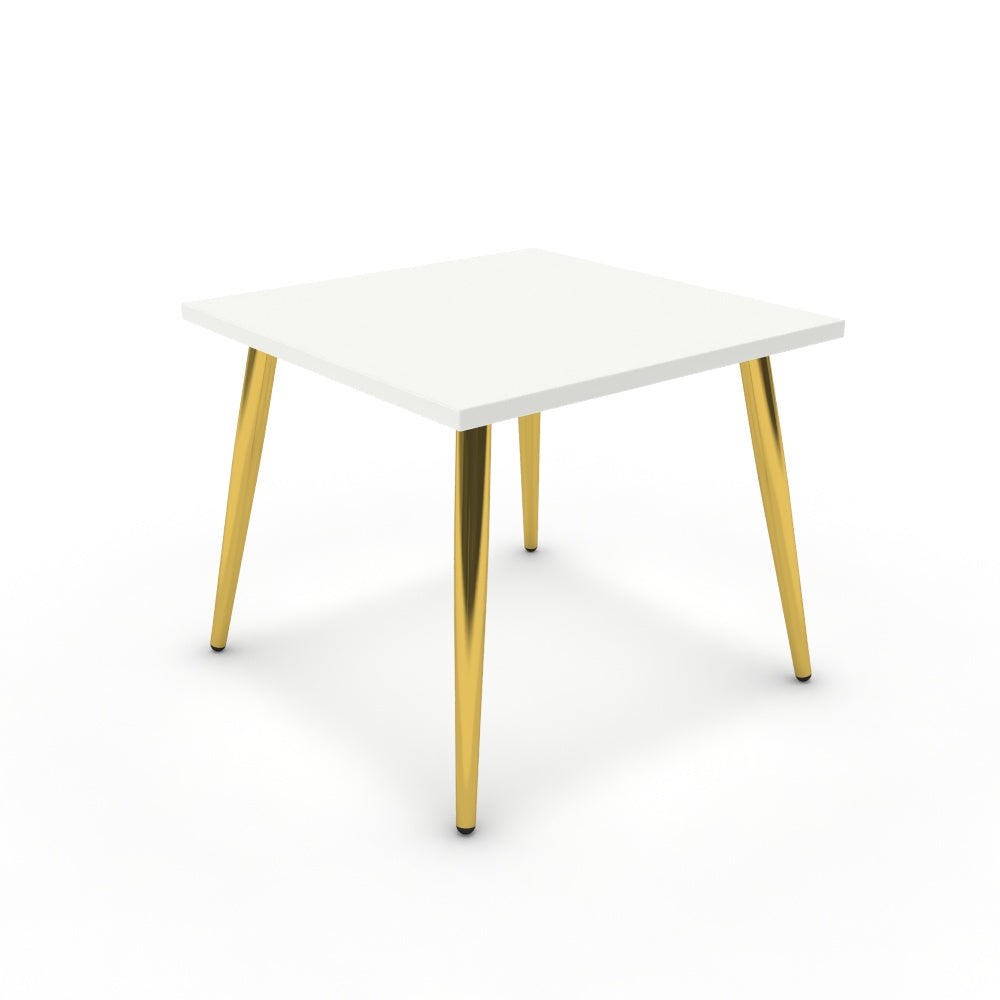 Dohányzóasztal - Manu arany lábbal - Alpesi fehér, méret: 50x50