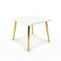 Dohányzóasztal - Manu arany lábbal - Alpesi fehér, méret: 50x50