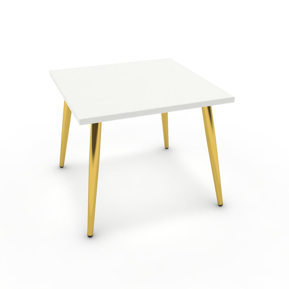 Dohányzóasztal - Manu arany lábbal - Alpesi fehér, méret: 50x50