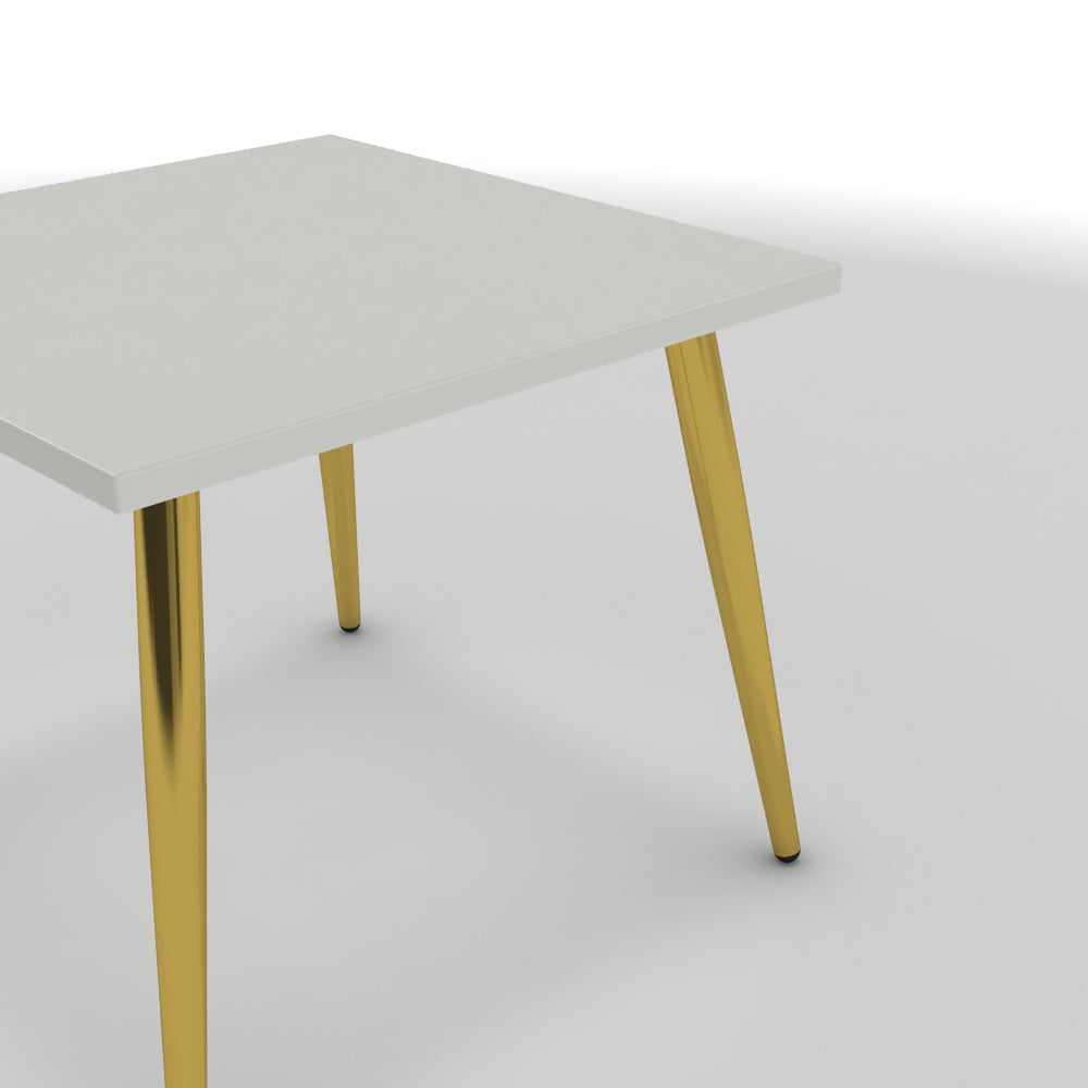 Dohányzóasztal - Manu arany lábbal - Alpesi fehér, méret: 50x50