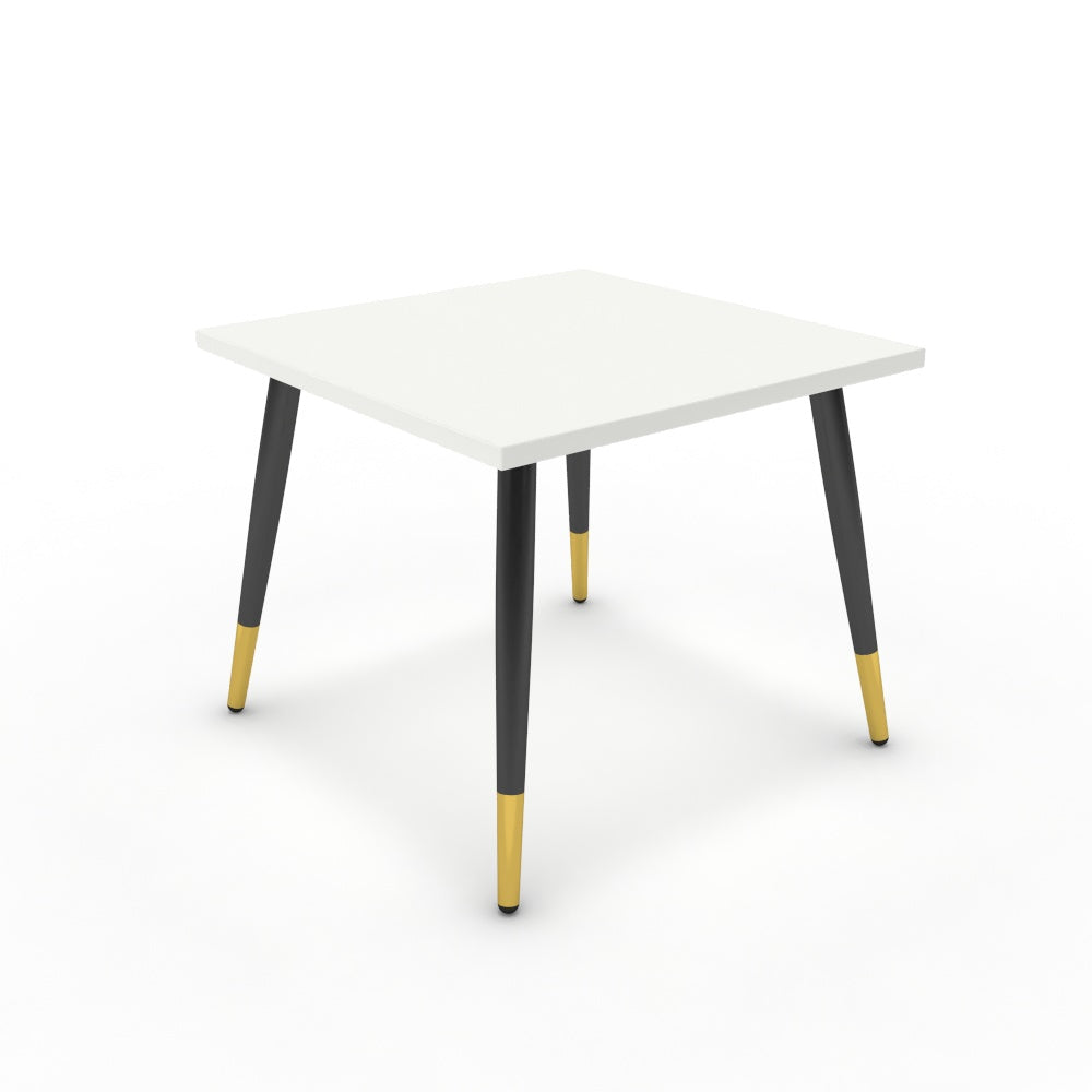 Dohányzóasztal - Manu fekete és arany lábbal - Alpesi fehér, méret: 50x50