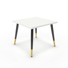 Dohányzóasztal - Manu fekete és arany lábbal - Alpesi fehér, méret: 50x50