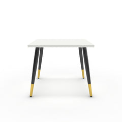 Dohányzóasztal - Manu fekete és arany lábbal - Alpesi fehér, méret: 50x50