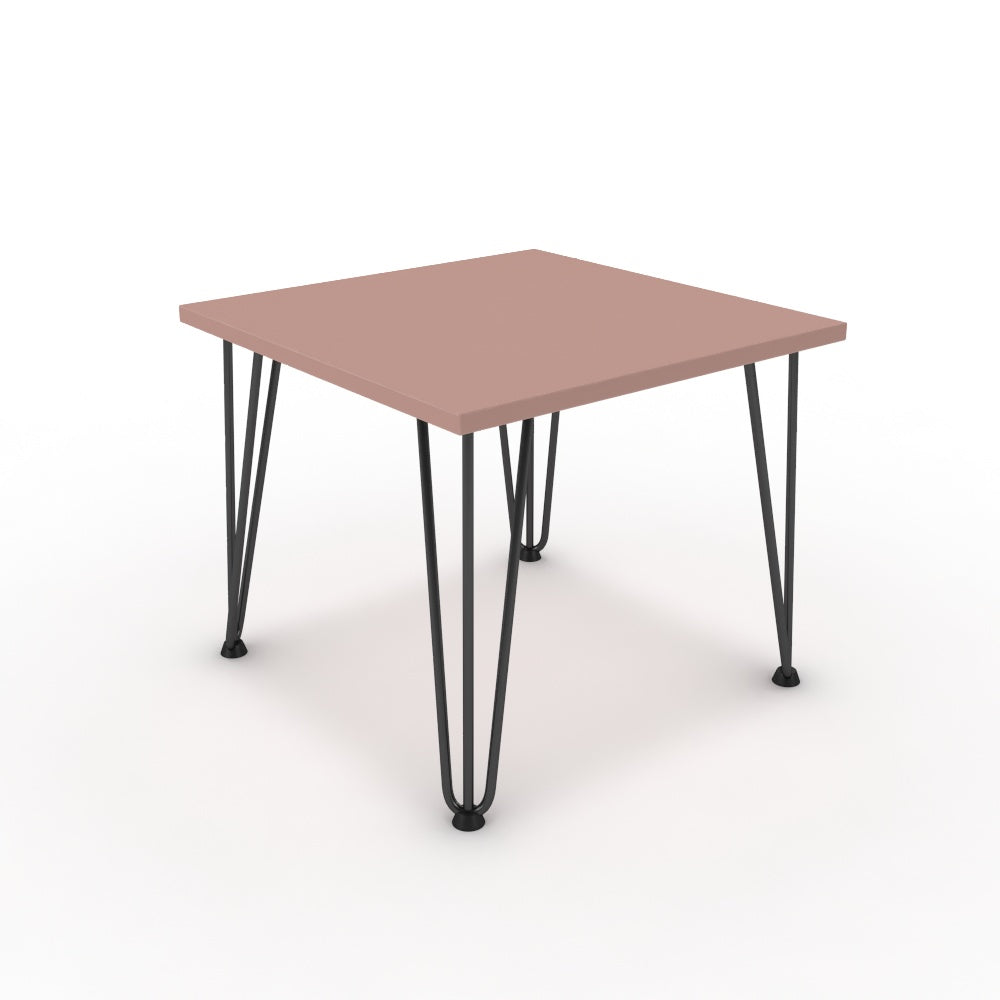 Dohányzóasztal - Linga fekete lábbal - Antik rózsaszín, méret: 50x50