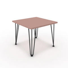 Dohányzóasztal - Linga fekete lábbal - Antik rózsaszín, méret: 50x50