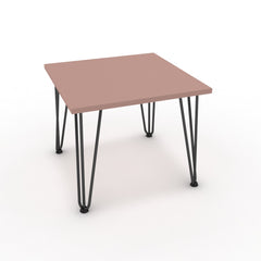 Dohányzóasztal - Linga fekete lábbal - Antik rózsaszín, méret: 50x50