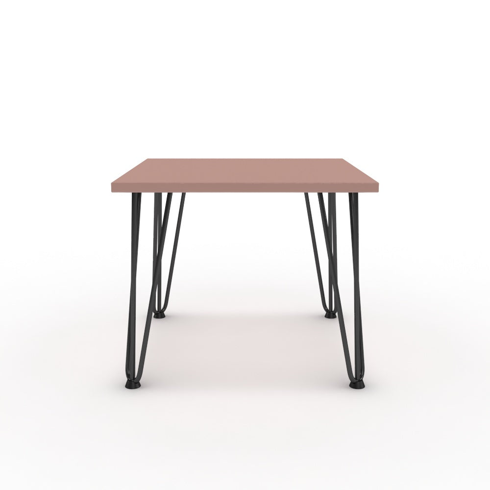 Dohányzóasztal - Linga fekete lábbal - Antik rózsaszín, méret: 50x50