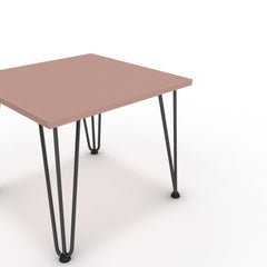 Dohányzóasztal - Linga fekete lábbal - Antik rózsaszín, méret: 50x50