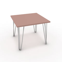 Dohányzóasztal - Linga króm lábbal - Antik rózsaszín, méret: 50x50