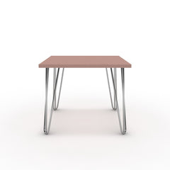 Dohányzóasztal - Linga króm lábbal - Antik rózsaszín, méret: 50x50