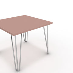 Dohányzóasztal - Linga króm lábbal - Antik rózsaszín, méret: 50x50