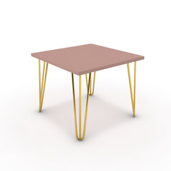 Dohányzóasztal - Linga arany lábbal - Antik rózsaszín, méret: 50x50