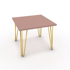 Dohányzóasztal - Linga arany lábbal - Antik rózsaszín, méret: 50x50