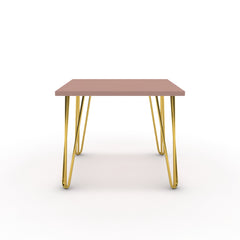 Dohányzóasztal - Linga arany lábbal - Antik rózsaszín, méret: 50x50