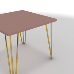 Dohányzóasztal - Linga arany lábbal - Antik rózsaszín, méret: 50x50