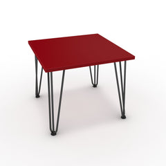 Dohányzóasztal - Linga fekete lábbal - Chilli piros, méret: 50x50