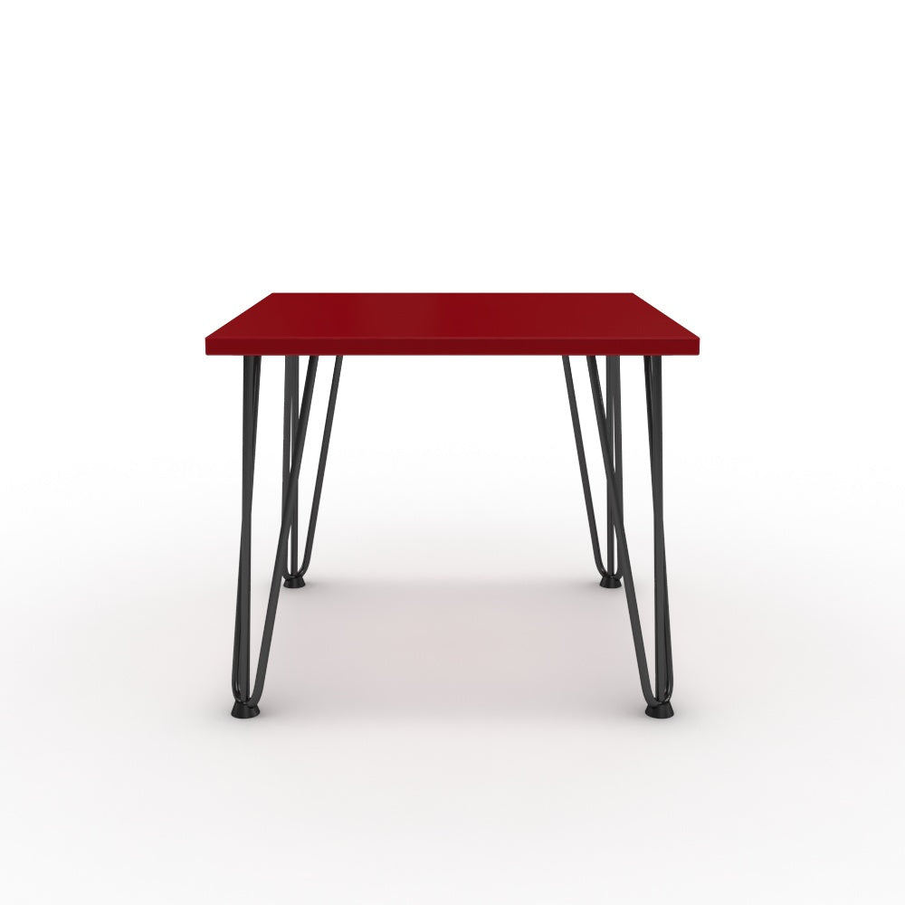 Dohányzóasztal - Linga fekete lábbal - Chilli piros, méret: 50x50