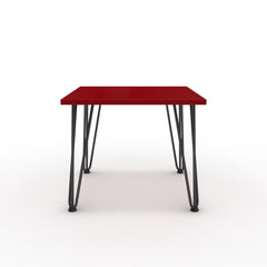 Dohányzóasztal - Linga fekete lábbal - Chilli piros, méret: 50x50