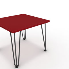 Dohányzóasztal - Linga fekete lábbal - Chilli piros, méret: 50x50