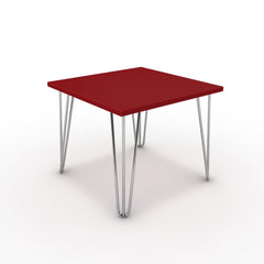 Dohányzóasztal - Linga króm lábbal - Chilli piros, méret: 50x50