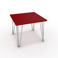 Dohányzóasztal - Linga króm lábbal - Chilli piros, méret: 50x50