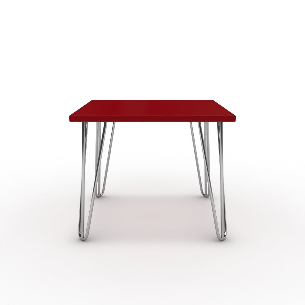 Dohányzóasztal - Linga króm lábbal - Chilli piros, méret: 50x50