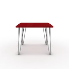 Dohányzóasztal - Linga króm lábbal - Chilli piros, méret: 50x50