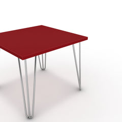 Dohányzóasztal - Linga króm lábbal - Chilli piros, méret: 50x50