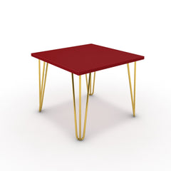 Dohányzóasztal - Linga arany lábbal - Chilli piros, méret: 50x50