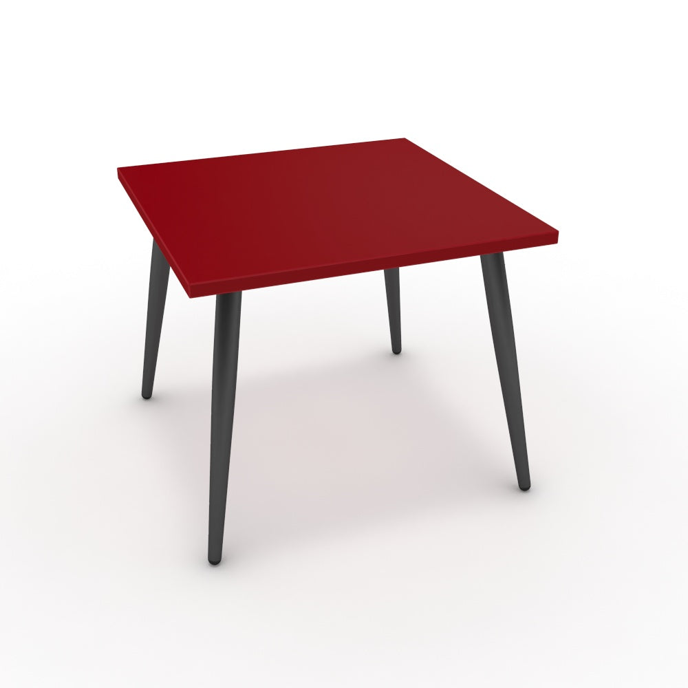 Dohányzóasztal - Manu fekete lábbal - Chilli piros, méret: 50x50