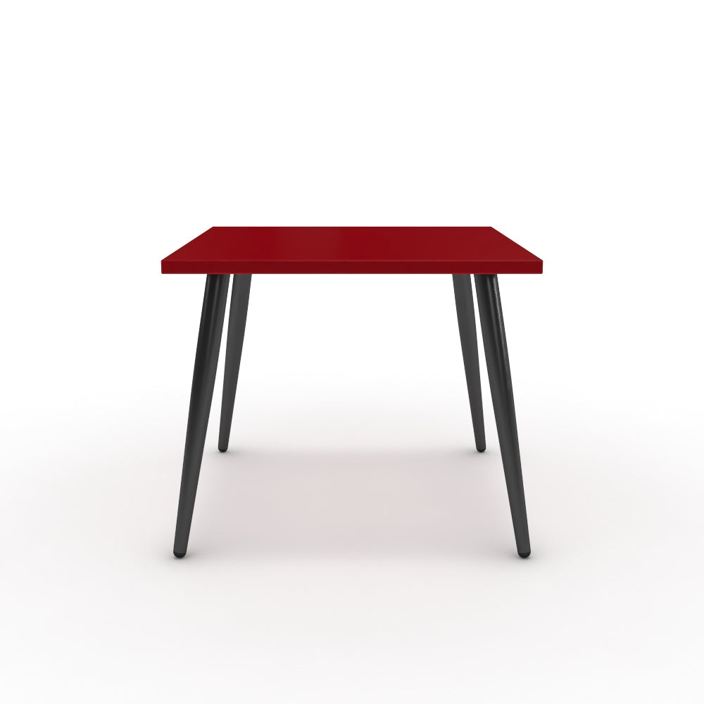 Dohányzóasztal - Manu fekete lábbal - Chilli piros, méret: 50x50