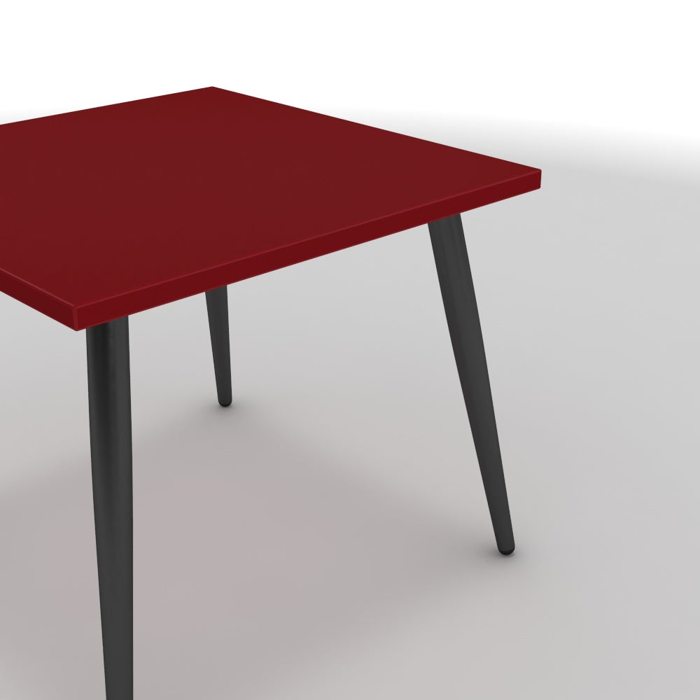 Dohányzóasztal - Manu fekete lábbal - Chilli piros, méret: 50x50