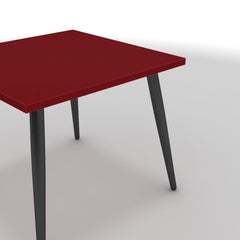 Dohányzóasztal - Manu fekete lábbal - Chilli piros, méret: 50x50