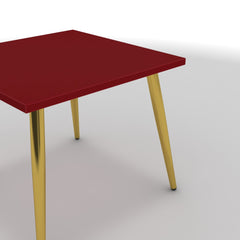 Dohányzóasztal - Manu arany lábbal - Chilli piros, méret: 50x50