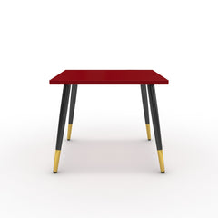 Dohányzóasztal - Manu fekete és arany lábbal - Chilli piros, méret: 50x50