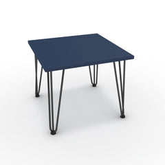 Dohányzóasztal - Linga fekete lábbal - Tiroli kék, méret: 50x50