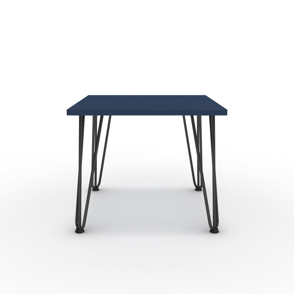 Dohányzóasztal - Linga fekete lábbal - Tiroli kék, méret: 50x50