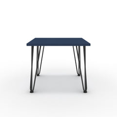 Dohányzóasztal - Linga fekete lábbal - Tiroli kék, méret: 50x50