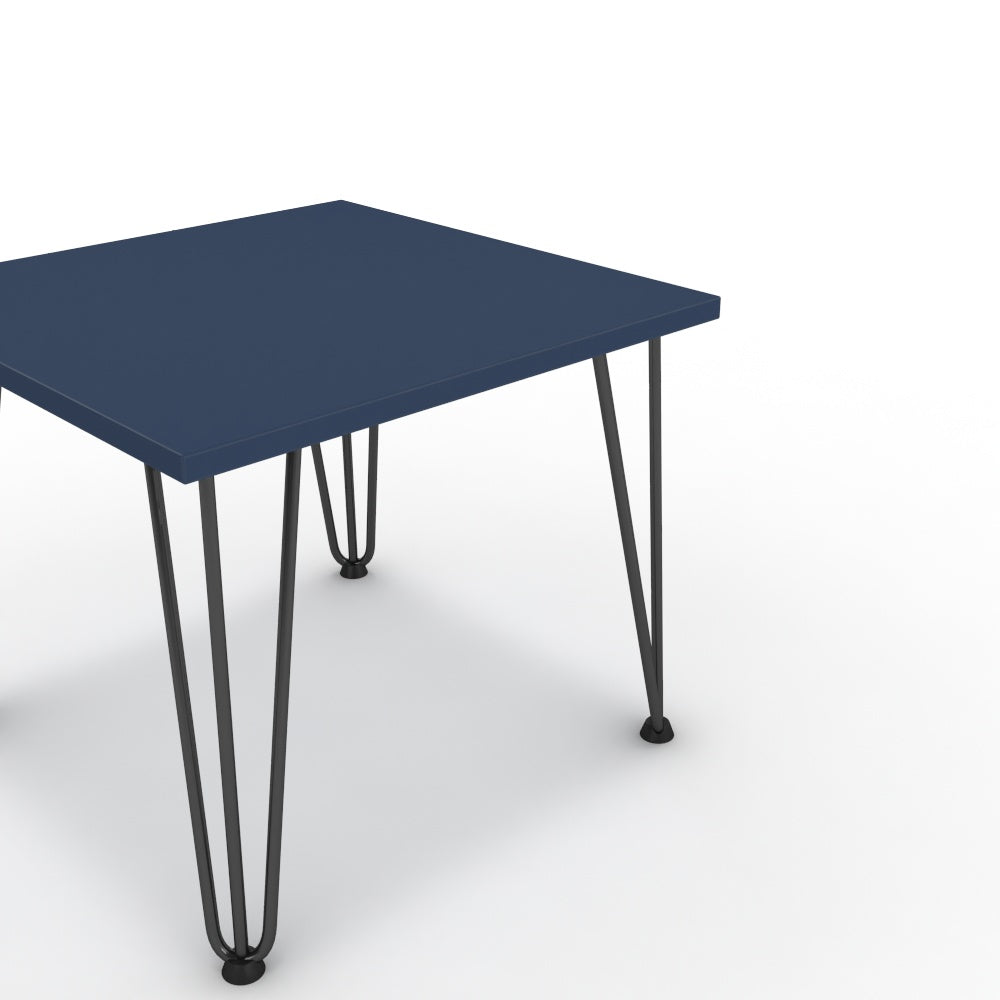 Dohányzóasztal - Linga fekete lábbal - Tiroli kék, méret: 50x50