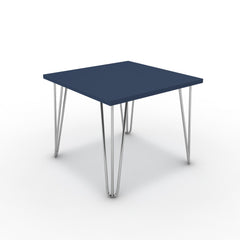 Dohányzóasztal - Linga króm lábbal - Tiroli kék, méret: 50x50